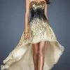 La Femme - 18591 Ombre Sequined Strapless High Low Gown Formal Gowns