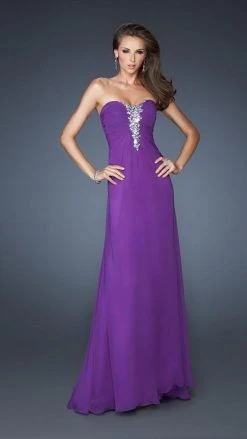 Formal Gowns La Femme - 19009 Luxurious Sweetheart A-Line Gown With Sheer Layering