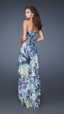 La Femme - 19139 Pleated Sweetheart High Low Evening Dress Cocktail Dresses