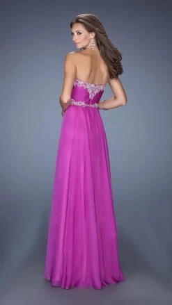 La Femme - 19372 Strapless Evening Gown With Jeweled Waist Formal Gowns
