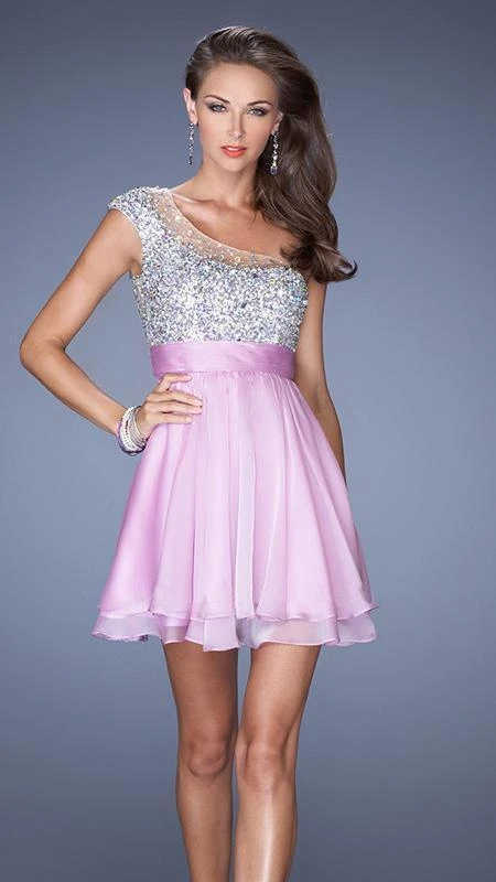 La Femme - 19456 Sparkling One-Shoulder Party Cocktail Dress Cocktail Dresses 3 La Femme - 19456 Sparkling One-Shoulder Party Cocktail Dress Cocktail Dresses