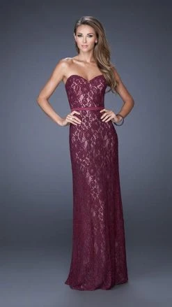 Formal Gowns La Femme - 20107 Lace Embellished Sweetheart Column Gown 8 Formal Gowns La Femme - 20107 Lace Embellished Sweetheart Column Gown