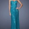 Formal Gowns La Femme - 20107 Lace Embellished Sweetheart Column Gown 1 Formal Gowns La Femme - 20107 Lace Embellished Sweetheart Column Gown