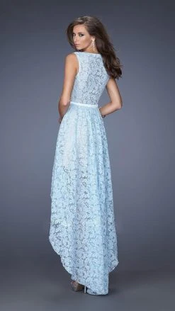 La Femme - 20113 Refined Lace High-Low Celebration Dress