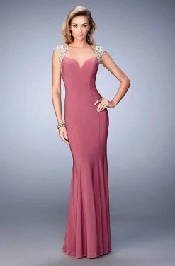La Femme - 21529 Embellished Sweetheart Sheath Dress