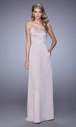 Formal Gowns La Femme - 21554 Folded Strapless Evening Gown