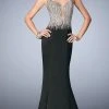 La Femme - 22365 Beaded Stretch Satin Mermaid Dress 2 La Femme - 22365 Beaded Stretch Satin Mermaid Dress