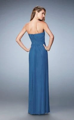 La Femme - 23023 Strapless Ruched Sheath Long Dress With Shawl Formal Gowns 11 La Femme - 23023 Strapless Ruched Sheath Long Dress With Shawl Formal Gowns