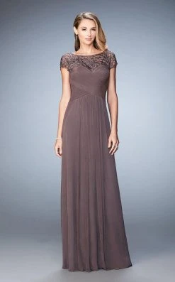 Formal Gowns La Femme - 23077 Crisscrossed Bodice A-Line Gown