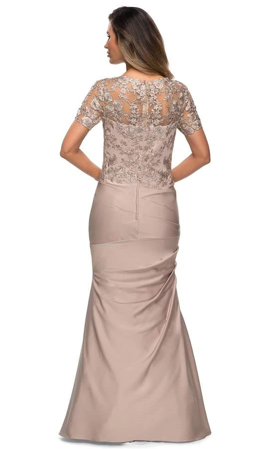La Femme - 27989SC Sheer Lace Sleeve Sweetheart Neck Trumpet Dress 4 La Femme - 27989SC Sheer Lace Sleeve Sweetheart Neck Trumpet Dress