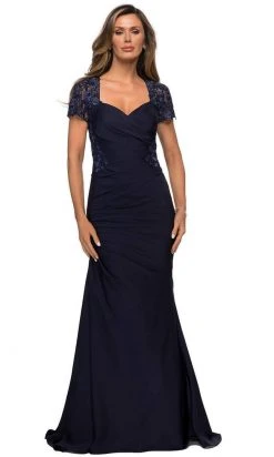 La Femme - 27989SC Sheer Lace Sleeve Sweetheart Neck Trumpet Dress 8 La Femme - 27989SC Sheer Lace Sleeve Sweetheart Neck Trumpet Dress