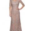 La Femme - 29225SC Quarter Length Sleeve Formal Dress - 1 Pc Champagne In Size 18 Available 2 La Femme - 29225SC Quarter Length Sleeve Formal Dress - 1 Pc Champagne In Size 18 Available