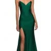 La Femme - Beaded Strap V-Neck Prom Gown 30435SC - 1 Pc Emerald In Size 2 Available Formal Gowns