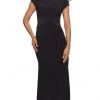Formal Gowns La Femme - Cap Sleeve Cross Draped Jersey Dress 28026SC