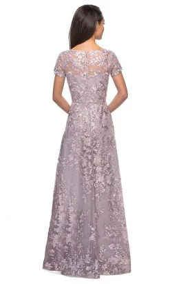 La Femme - Floral Embroidered Lace A-Line Dress 27870SC