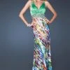 La Femme Gigi - 16115 V-Neck Colorful Splatter Print Long Dress Formal Gowns 2 La Femme Gigi - 16115 V-Neck Colorful Splatter Print Long Dress Formal Gowns