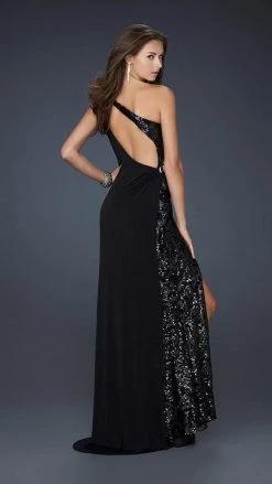 La Femme Gigi - 17224 Stunning Sequined Asymmetric Jersey Sheath Dress Formal Gowns