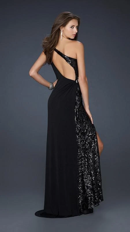 La Femme Gigi - 17224 Stunning Sequined Asymmetric Jersey Sheath Dress Formal Gowns 4 La Femme Gigi - 17224 Stunning Sequined Asymmetric Jersey Sheath Dress Formal Gowns