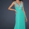 La Femme Gigi - 17665 Jewel Embellished V-Neck Chiffon A-line Gown 2 La Femme Gigi - 17665 Jewel Embellished V-Neck Chiffon A-line Gown