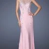 Formal Gowns La Femme Gigi - 19942 High Illusion Sheath Gown With Cap Sleeves