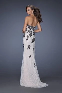 La Femme Gigi - 20076 Embellished Lace Applique Strapless Gown