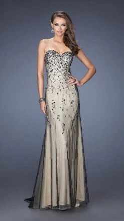 La Femme Gigi - 20080 Embellished Sweetheart Two-Toned Strapless Gown