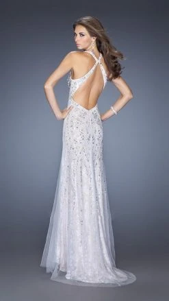 Formal Gowns La Femme Gigi - 20421 Enchanting Embellished V-Neck Dress