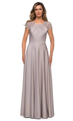Formal Gowns La Femme - Lace Jewel Neck A-Line Dress 28100SC 9 Formal Gowns La Femme - Lace Jewel Neck A-Line Dress 28100SC
