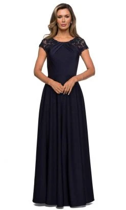 Formal Gowns La Femme - Lace Jewel Neck A-Line Dress 28100SC 10 Formal Gowns La Femme - Lace Jewel Neck A-Line Dress 28100SC