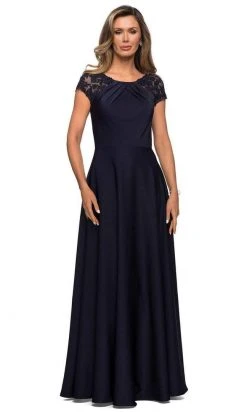 Formal Gowns La Femme - Lace Jewel Neck A-Line Dress 28100SC 11 Formal Gowns La Femme - Lace Jewel Neck A-Line Dress 28100SC