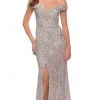 La Femme - Off Shoulder Sequined High Slit Dress 29831SC Formal Gowns 2 La Femme - Off Shoulder Sequined High Slit Dress 29831SC Formal Gowns