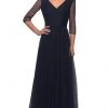 La Femme - Quarter Sleeve Glitter Formal Dress 28097SC - 1 Pc Navy In Size 12 Available Formal Gowns