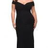 La Femme - Ruched Off Shoulder Prom Dress 29635SC - 1 Pc Black In Size 18W Available 2 La Femme - Ruched Off Shoulder Prom Dress 29635SC - 1 Pc Black In Size 18W Available