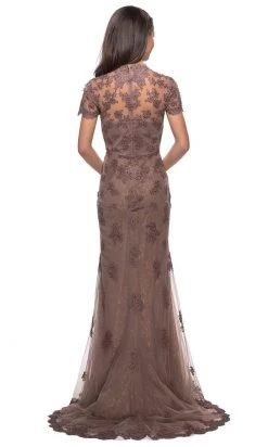 Formal Gowns La Femme - Scalloped Lace Trumpet Dress 28195SC 7 Formal Gowns La Femme - Scalloped Lace Trumpet Dress 28195SC