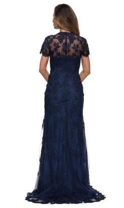 Formal Gowns La Femme - Scalloped Lace Trumpet Dress 28195SC 9 Formal Gowns La Femme - Scalloped Lace Trumpet Dress 28195SC