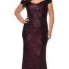 La Femme - Sequined Off-Shoulder Sheath Dress 28795SC - 1 Pc Wine In Size 12W Available Formal Gowns 1 La Femme - Sequined Off-Shoulder Sheath Dress 28795SC - 1 Pc Wine In Size 12W Available Formal Gowns