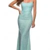Formal Gowns La Femme - Sequined Scoop Neck Prom Dress 30668SC - 1 Pc Aqua In Size 4 Available