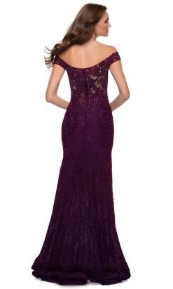 La Femme - Sheer Lace Trumpet Dress 29693SC
