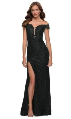 La Femme - Sheer Lace Trumpet Dress 29693SC