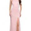 La Femme - Sleeveless High Halter Sheath Dress 25767SC - 1 Pc Blush In Size 2 Available Formal Gowns