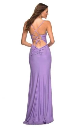 Formal Gowns La Femme - Sleeveless Lace Up Back Prom Gown 30436SC