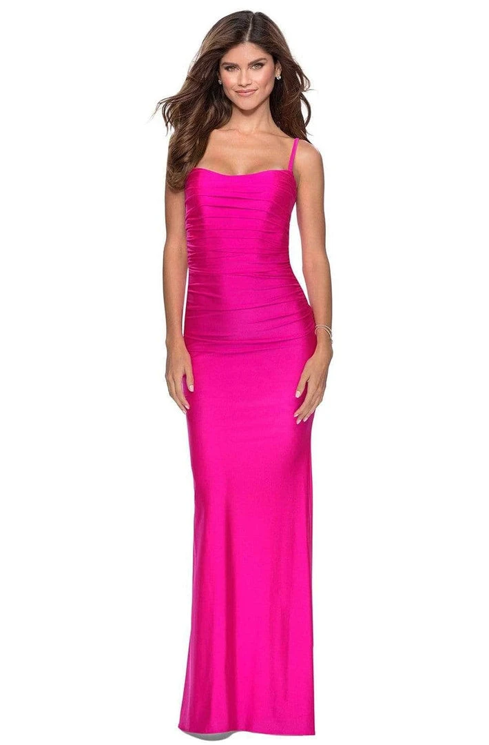 La Femme - Sleeveless Ruched Prom Dress 28398SC - 1 Pc Hot Pink In Size 4 Available 3 La Femme - Sleeveless Ruched Prom Dress 28398SC - 1 Pc Hot Pink In Size 4 Available