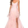 La Femme - Sleeveless Ruffled A-Line Prom Dress 28502SC - 1 Pc Blush In Size 4 Available 2 La Femme - Sleeveless Ruffled A-Line Prom Dress 28502SC - 1 Pc Blush In Size 4 Available