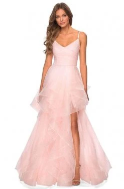 La Femme - Sleeveless Ruffled A-Line Prom Dress 28502SC - 1 Pc Blush In Size 4 Available