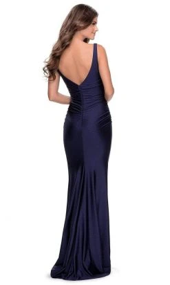 Formal Gowns La Femme - Square Neck Open Back Sheath Dress 28634SC 6 Formal Gowns La Femme - Square Neck Open Back Sheath Dress 28634SC