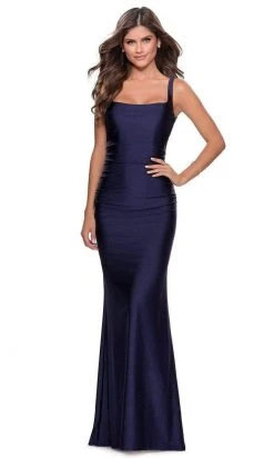 Formal Gowns La Femme - Square Neck Open Back Sheath Dress 28634SC