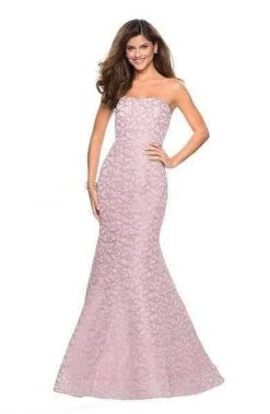 La Femme - Sweetheart Lace Evening Gown 27267SC - 1 Pc Light Pink In Size 4 Available Formal Gowns