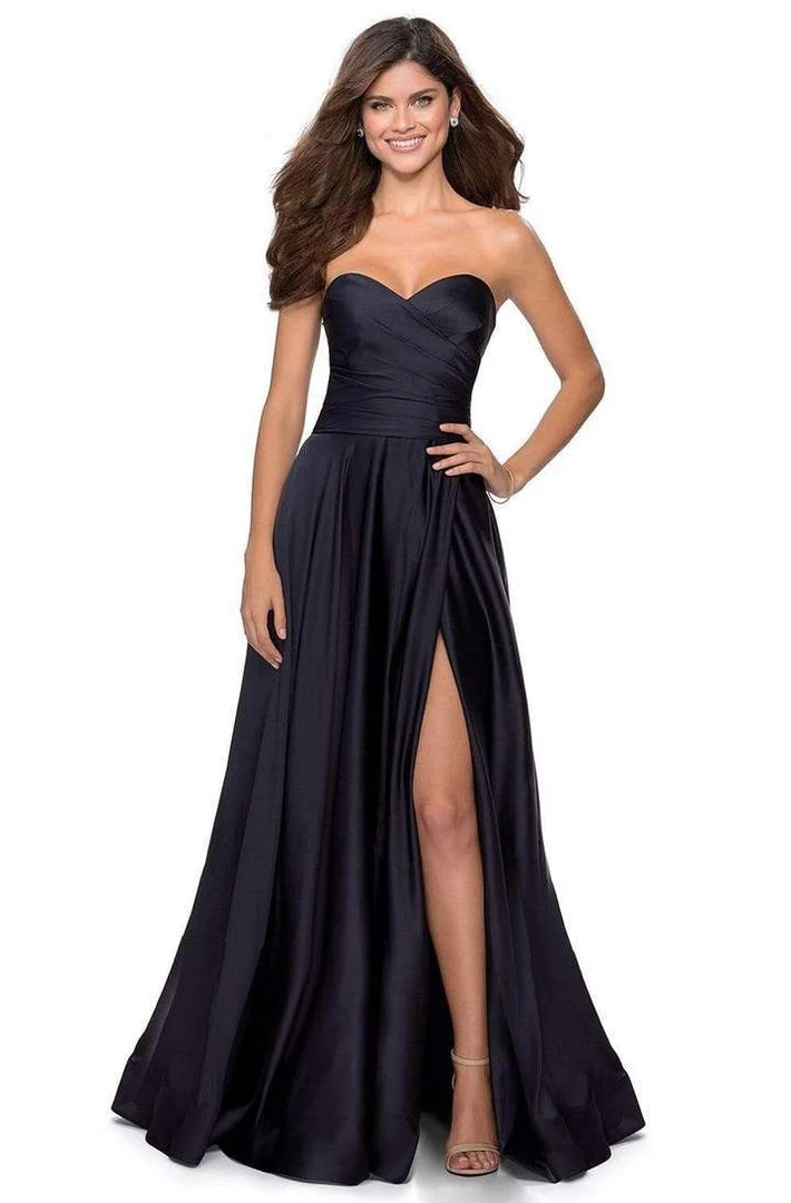 La Femme - Sweetheart Ruched Bodice A-Line Dress 28608SC Formal Gowns 6 La Femme - Sweetheart Ruched Bodice A-Line Dress 28608SC Formal Gowns