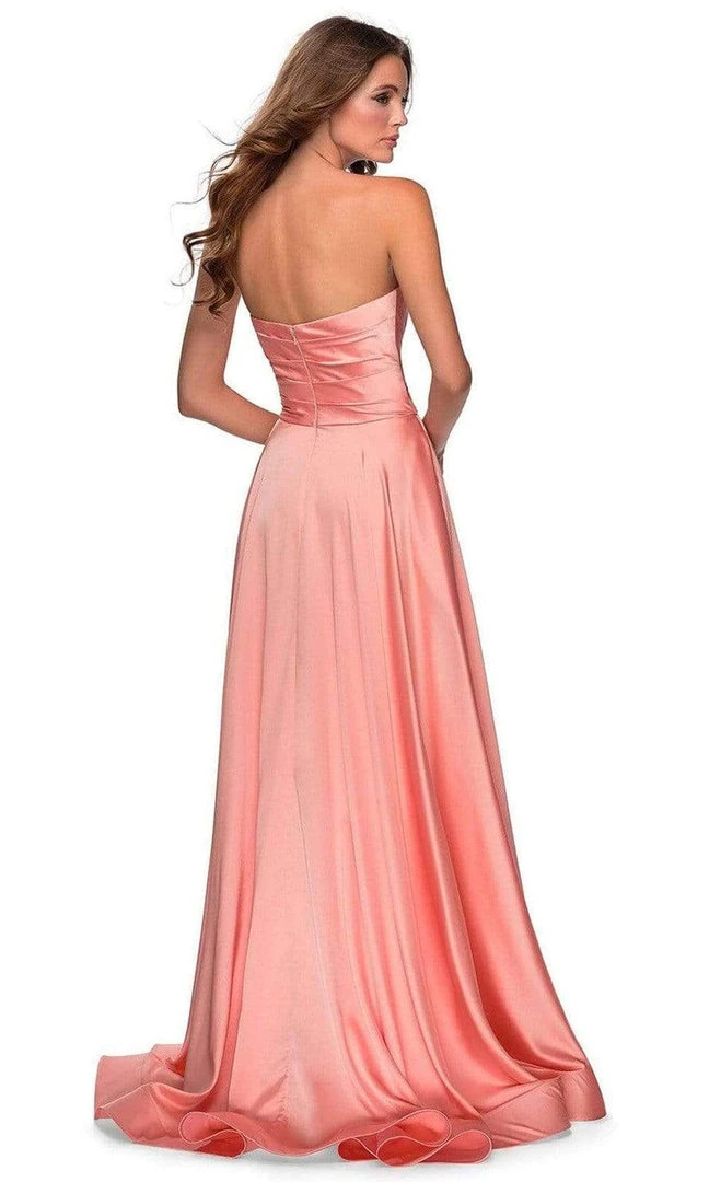 La Femme - Sweetheart Ruched Bodice A-Line Dress 28608SC Formal Gowns 4 La Femme - Sweetheart Ruched Bodice A-Line Dress 28608SC Formal Gowns