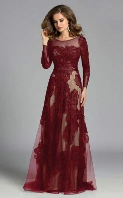 Lara Dresses - 32634 Detailed Sheer Floral Gown In Green 12 Lara Dresses - 32634 Detailed Sheer Floral Gown In Green